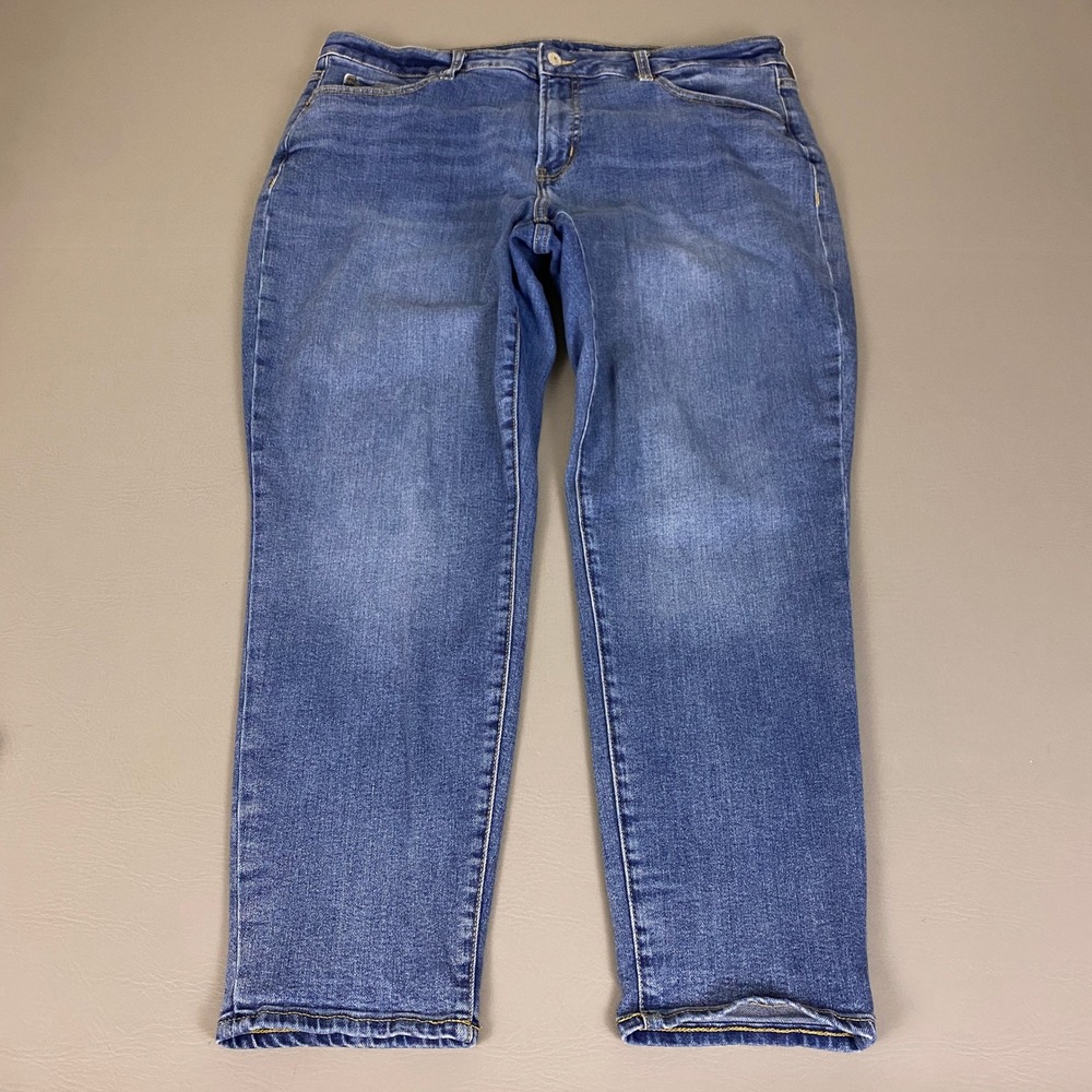 Old Navy OG Straight High Rise Jeans Women's Plus Size 18 Blue Extra Stretch